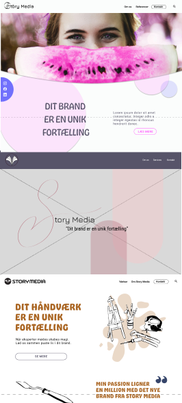 3 billeder af designs